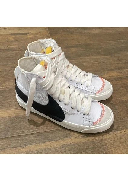 Blazer Mid 77 Jumbo Unisex Sneaker Retro Yüksek Bilekli Spor Ayakkabı Beyaz Siyah