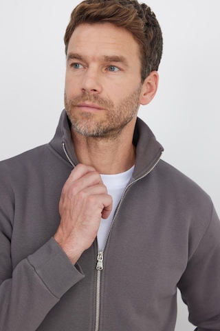 Tudors Unisex Relax Fit Rahat Kesim Pamuklu 3 İplik İçi Polarlı Fermuarlı Cepli Gri Sweatshirt Hırka-41678 Koyu Gri