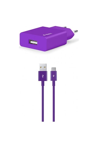 Ttec Smartcharger Seyahat Şarj Aleti 2.1A + Type-C Kablo Mor - 2S
