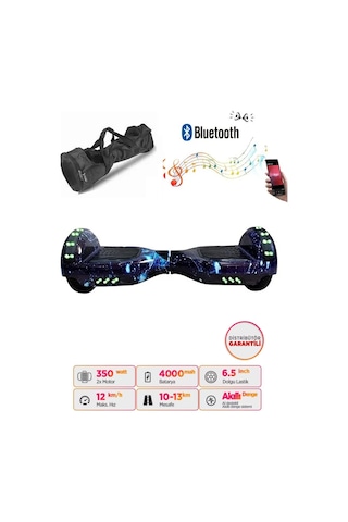 Citymate Hoverboard 6.5 inch Elektrikli Kaykay Scooter Full Ledli Bluetooth Hoparlörlü Çanta Hediye D01