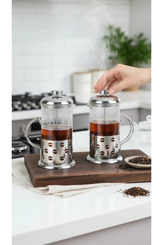 French Press - Filtre Kahve Ve Bitki Çayı Demliği 350 Ml 2-adet Çok Renkli