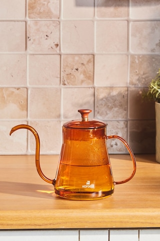 Karaca Martina Borosilikat Cam Coffe Kettle Orange 600 ml