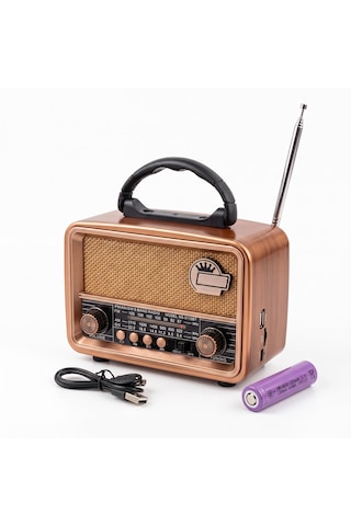 Nns-8110bt Retro Nostaljik Radyo Bluetooth Usb & Micro Kart Destekli 1200mah Şarjlı Taşınabilir Kamp Ve Ev Tipi Müzik Çalar