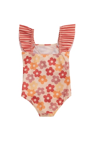 Uv Korumalı Askılı Mayo Kız Bebek Yüzücü Mayo 5107 Krem Krem