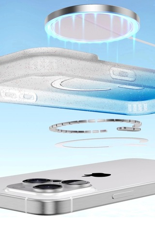 Mey İthalat iPhone Uyumlu 16e Pummel Shiny Magsafe Kapak - Mor