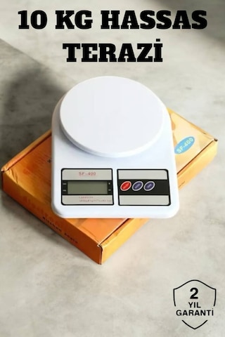 Yüksek Hassasiyetli Dijital Terazi 10 Kg Beyaz