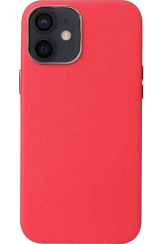 Apple Uyumlu iPhone 12 Mini Kılıf Zore Leathersafe Wireless Kapak Kırmızı
