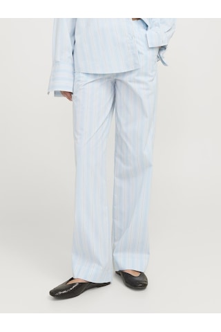 Jack & Jones Kadın Çizgili Poplin Pantolon - Ava - 12269630 Cashmere Blue
