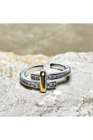 Silver Gold Sarmalı Harman Yüzük Çok Renkli