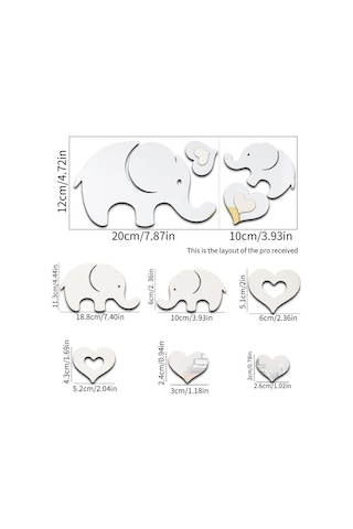 Sones Adet / Set Akrilik Fil Ayna Stereo Duvar Çıkartmaları Ev Dekorasyonu Yumuşak Ayna Siyah Diğer