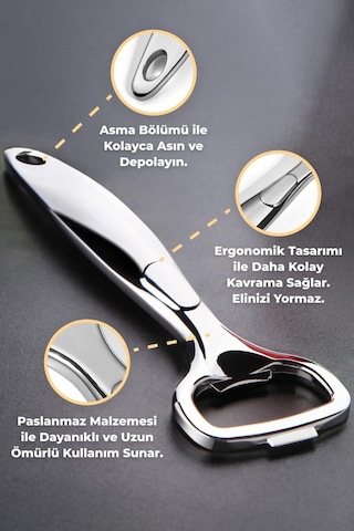 Dikey Şişe Açacağı - Metalik Çok Renkli