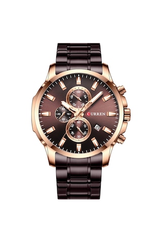 Curren 8348 Kuvars Erkek Kol Saati Paslanmaz Çelik Kayışlı Erkekler İçin Tarih Takvim Göstergesi Üç Alt Kadran İkinci Dakika Mikrosaniye Kronograf Su Geçirmez Parlak İskeletler Çok Renkli