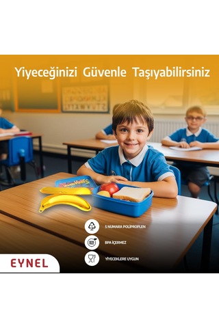 Eynel Muz Şeklinde Saklama Kabı, Çocuk Kahvaltı Beslenme Koyma Kutusu Öğrenci Okul Kamp Muzlu Sku: Smg8690010189837 Açık Mavi