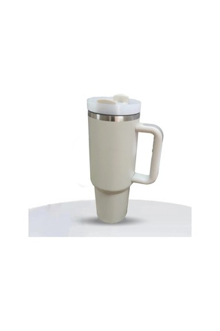 Pazly 40oz Çift Vakumlu Paslanmaz Çelik Termos - Seyahat, Buzlu/sıcak İçecek, Sap Ve Pipetli