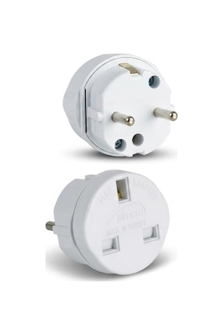 İngiliz Priz Adaptörü, Uk Fiş Dönüştürücü, Topraklı Seyahat Adaptörü Türkiye Tipi Cihazlar İçin 3500w Güç, Tse & Ce Sertifikalı Yanmaz Gövde - İngiltere Dubai Hong Kong Singapur Almera