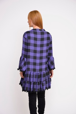Park Moda Ekose Midi Elbise Mor