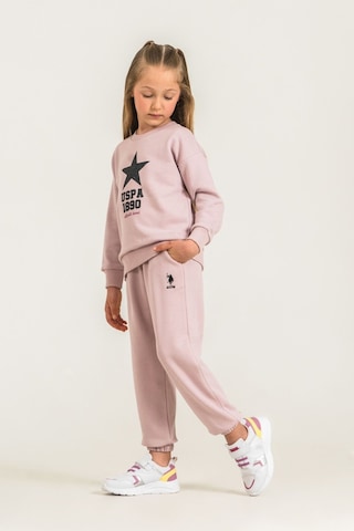U.S. Polo Assn. Kız Çocuk Baskılı Pembe Uzun Kol Eşofman Takımı Us2719-c-v2 Us2719-c-v2