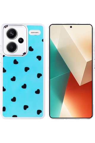 Redmi Note 13 Pro Plus 5g Kılıf Airbag Tasarımlı Mkst Hadra Kapak - Kalp Kalp Kalp