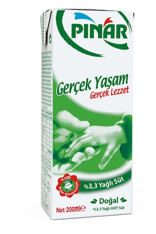 Pınar %3,3 Yağlı Süt 200 Ml X 24 Adet