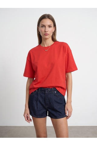 Dilvin 31017 %100 Pamuk Basic T-shirt-kırmızı