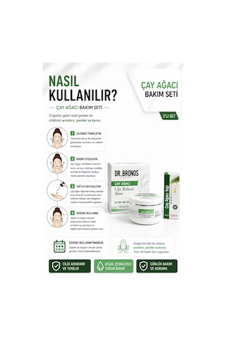Dr. Bronos Çay Ağacı Cilt Bakım Kremi 150 ML + Softem Çay Ağacı Yağı 20 ML