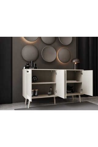 Melura Konsol 140 Cm %100 Mdf Lake Ahşap Ayaklı Kumtaşı
