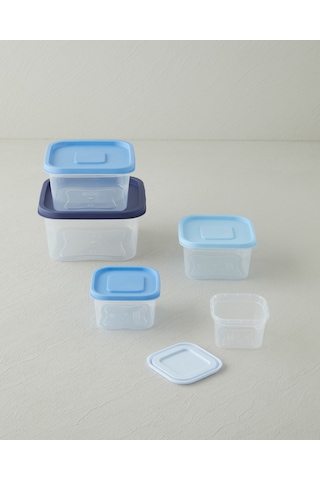 English Home Keep Me Plastik 5'li Saklama Kabı 160-300-500-885-1500 Ml Mavi