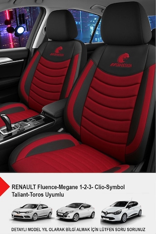 Panther Serisi Keten Kumaş Oto Koltuk Kılıfı- Renault Fluence-megan 1-2-3-clio-symbol-toros Uyumlu