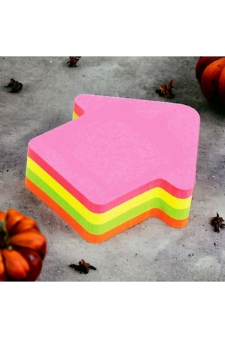 7.5x7.5 Cm Ok Şekilli Not Kağıdı Yapışkanlı Post-it 4 Renk 50 Şer Adet Toplam 200 Sayfa