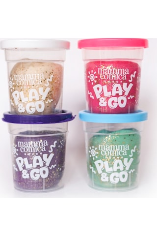 Play & Go 4 Lü Doğal Simli Oyun Hamuru Seti 4 Renk X 75 Gr Çok Renkli