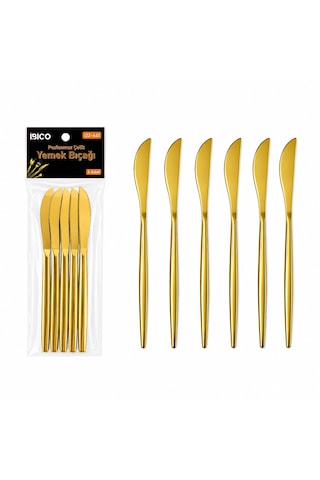 60 Parça Gold Yemek Bıçak Seti 21cm - 1 Paket İçinde 6 Adet Vardır - 10 Paket Gönderilir 5492 Çr