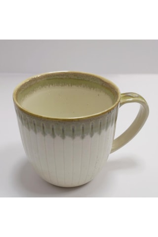 Vintage Seramik Kahve Kupası Kahverengi-beyaz