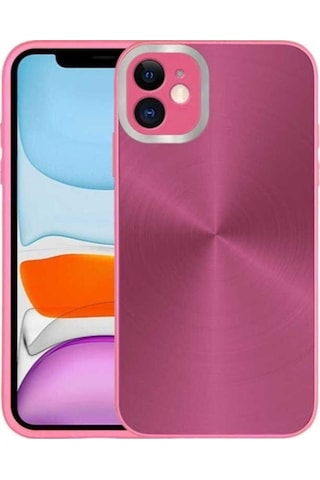 Apple Uyumlu iPhone 11 Kılıf Kamera Korumalı Sert Zore Desa Kapak Pembe Koyu