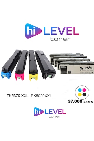 Ht-pk5020h/tk5370x-set, Hilevel Toner Utax Kyocera 37k Sayfa C3567 4renk Cmyk Yüksek Kapasite Muadil Toner