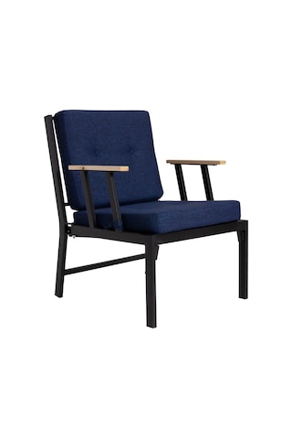 Koza Home Mist Lacivert Tek Kişilik Bahçe Koltuğu Siyah İskelet 6004 Lacivert