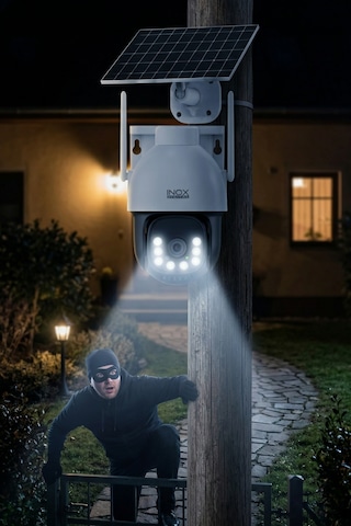 Inox-x12 4g Aov Esım Solar Güneş Enerjili Güvenlik Kamerası - Black Light Gece Renkli Dış Mekan Kamera