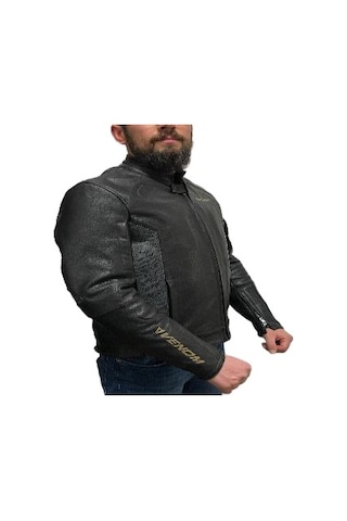 Venom D2 Racıng Motosiklet Ceketi - Siyah