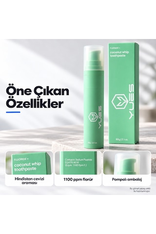 Yues Hindistan Cevizi Aromalı Florürlü Pompalı Diş Macunu 60 G Beyazlatma