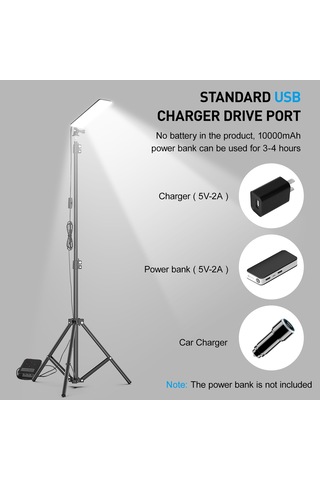 Açık Taşınabilir Lamba Ayarlanabilir Yükseklik Kamp Gümüş Gümüş