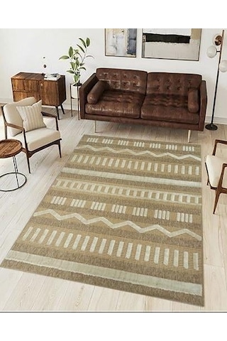 Çam Halı Togo 676 Sarı İskandinav Desenli Koridor Halısı Kesme Yolluk Mutfak Halısı Modern Salon Halısı