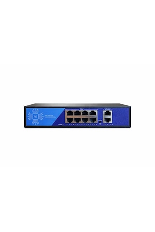 3dcool 3d-psf08-fg 10 Port Kamera Poe Switch 8xpoe 2xuplink Full Gigabit 120w 250mt