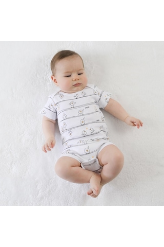 Owlishop Owli Bebek Body Kısa Kol Early Birds Beyaz