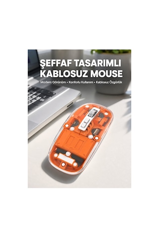 Mouse Fare Kablosuz Mouse Fare Şarjlı Bluetooth Sessiz 5 Tuşlu Şeffaf Tkndhmngo Çok Renkli Diğer