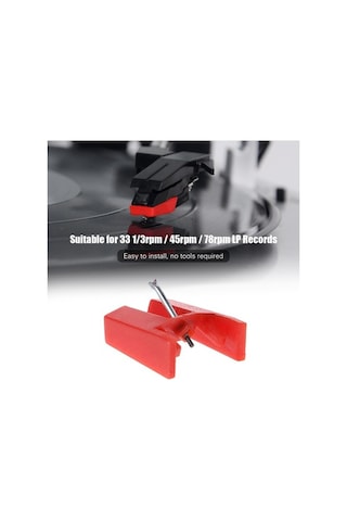 Flybuy Plak Çalar İğne Safir Uçlu Seramik İğne - Kırmızı - Fonograf İçin Yed Adet