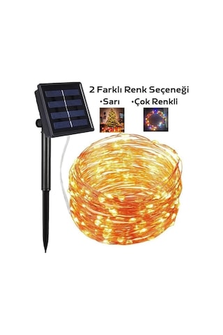 Ally Solar Güneş Enerjili Dış Bahçe Aydınlatma Su Geçirmez Led 10m- 5775 Çok Renkli