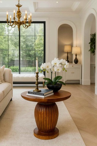 Ahşap Orta Sehpa Meşe Renk Modern Mantar Tasarım Meşe