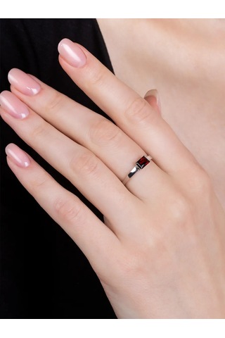 Uvelirnye Tradicii 925 Ayar Gümüşten Doğal Grenat Taşlı Yüzük 292020275 Gümüş