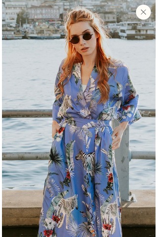 Elli2 Atlantis Zebra Kimono Mavi