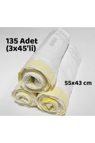 Missidea Otomatik Kedi Tuvaleti Uyumlu Büzgülü Atık Poşeti 135 Adet 3x45'li 55x43 Cm Dayanıklı Yedek Çöp Torbası