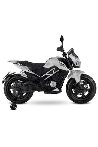 447 Motocross Akülü Motor Çocuk Motoru 12v Beyaz Beyaz